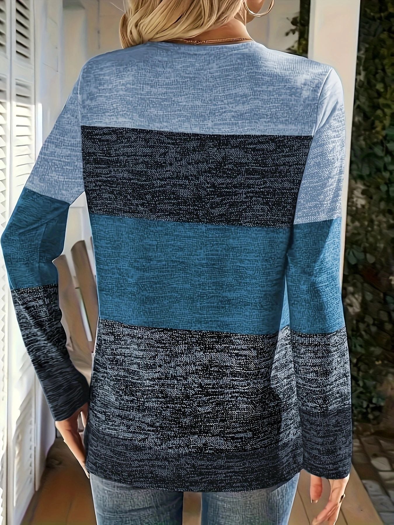 Nicey™ – Damens Avslappnad Skjorta med Färgblock