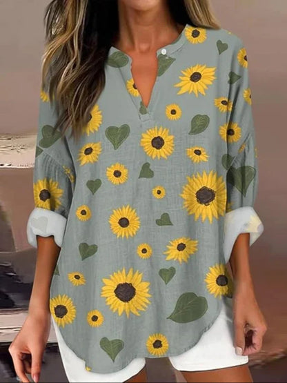 Fiona™ – Långärmad Blommig Skjorta för Dam