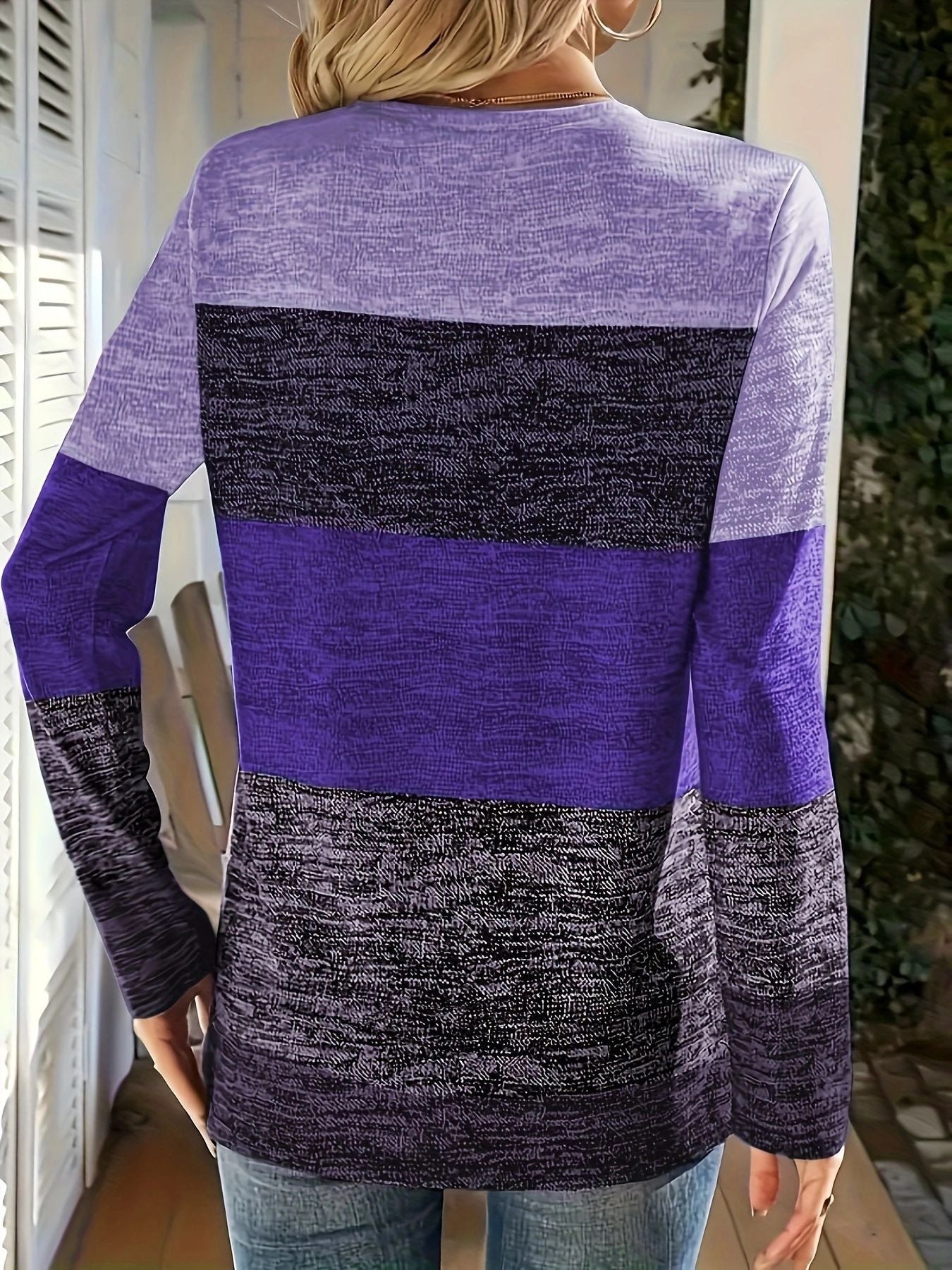 Nicey™ – Damens Avslappnad Skjorta med Färgblock