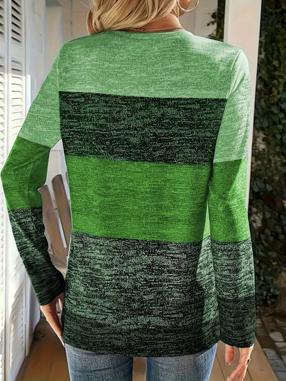 Nicey™ – Damens Avslappnad Skjorta med Färgblock