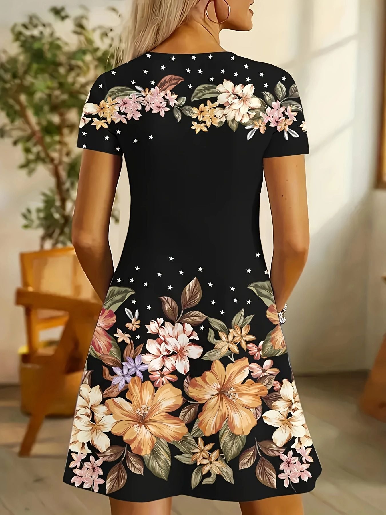 Ebba™ – Blommig Sommarklänning för Dam