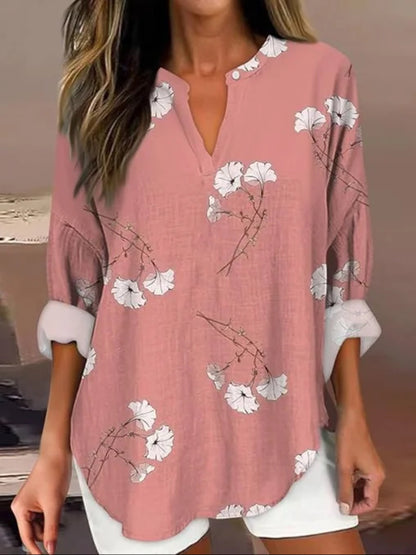 Fiona™ – Långärmad Blommig Skjorta för Dam