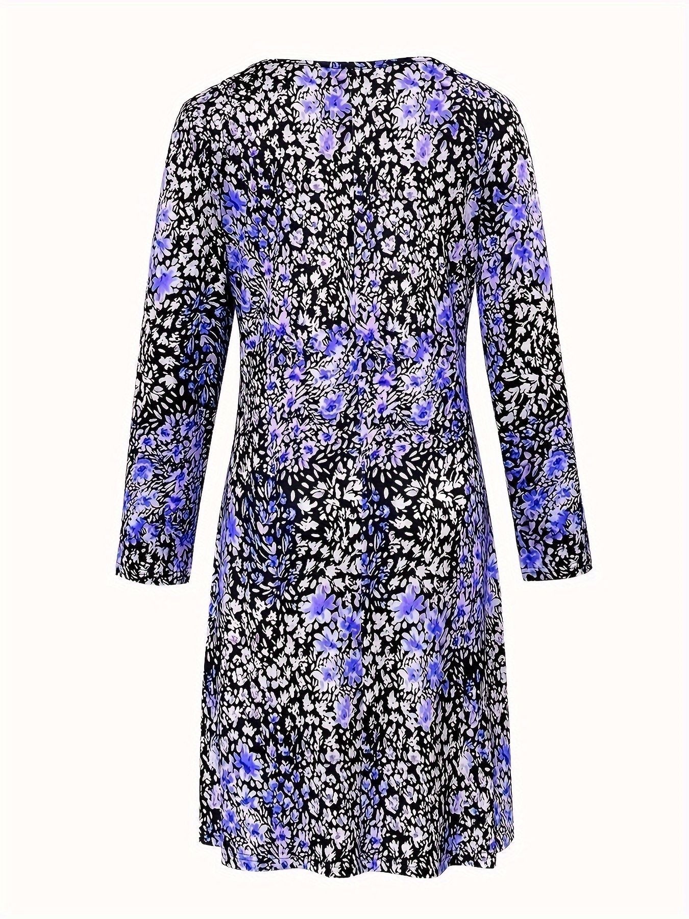 Kristina™ – Blommig V-ringad Klänning för Dam