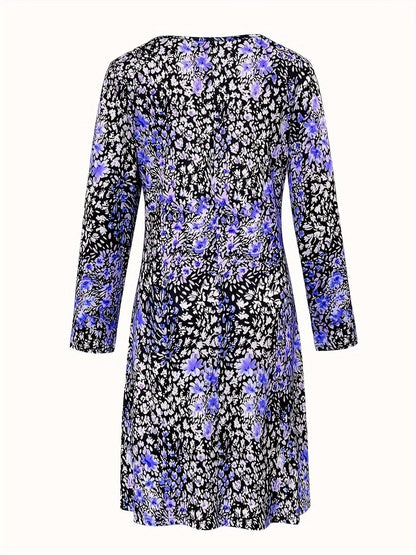 Kristina™ – Blommig V-ringad Klänning för Dam
