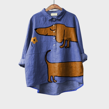 Leviana™ - Damen Hundeprint Hemd