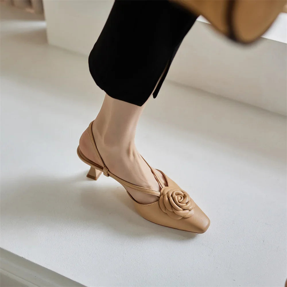 Rosie™ – Läder Slingback Sandaler för Dam