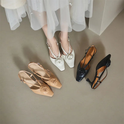 Rosie™ – Läder Slingback Sandaler för Dam