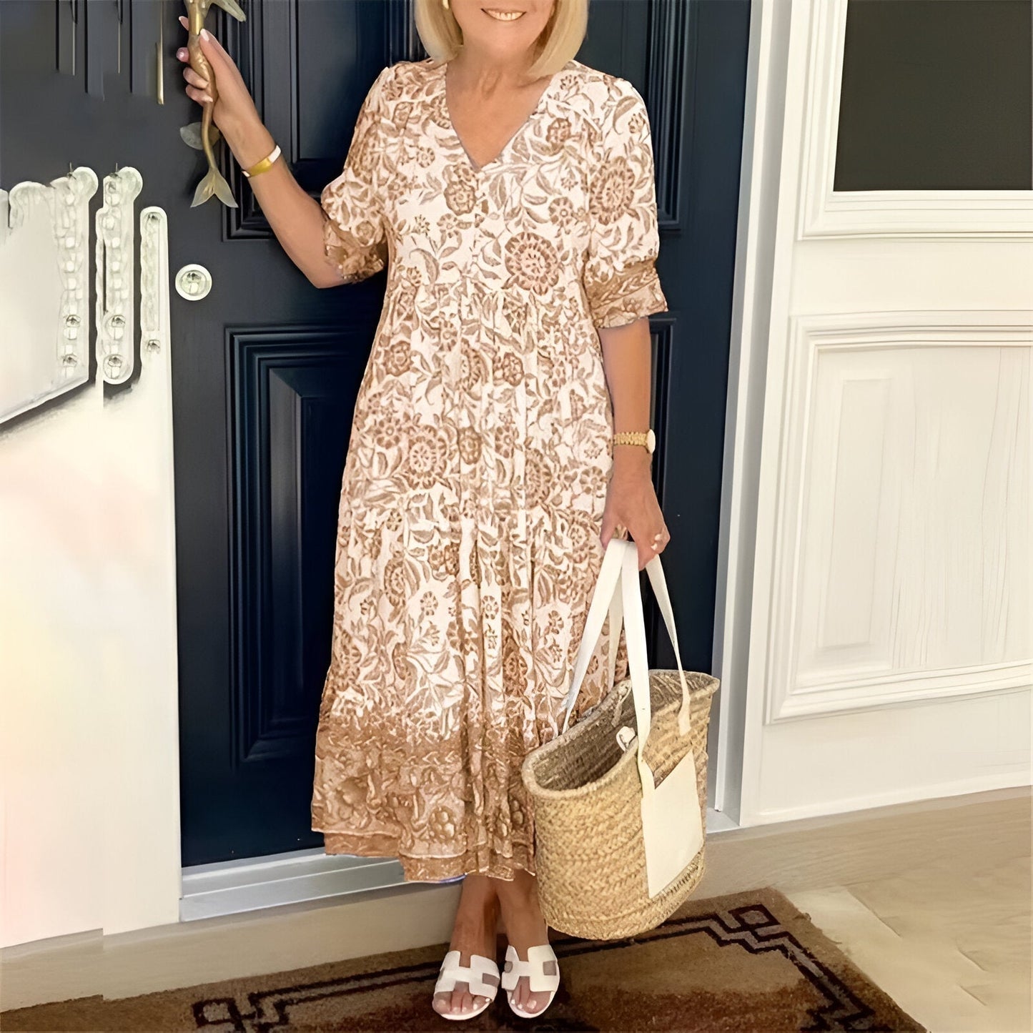 Lucy™ – Damens Elegant Blommig Klänning