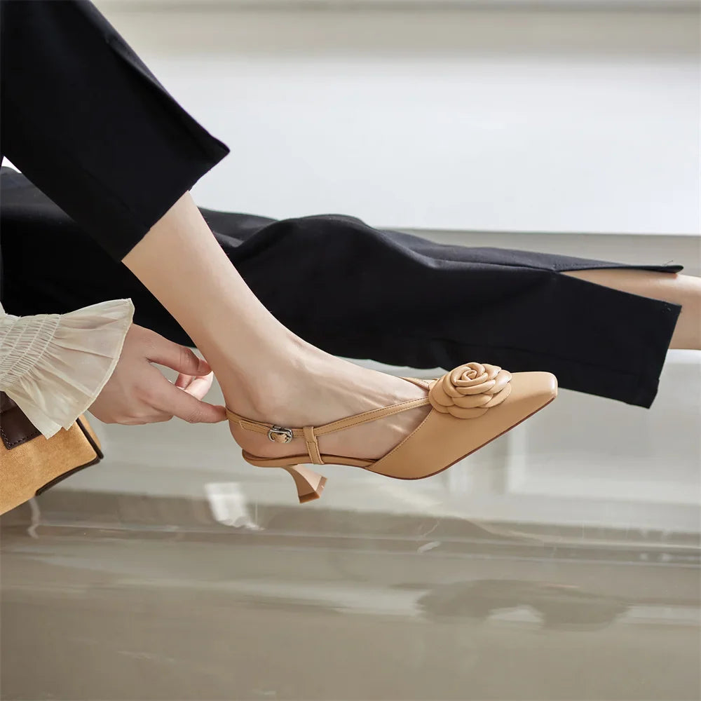 Rosie™ – Läder Slingback Sandaler för Dam