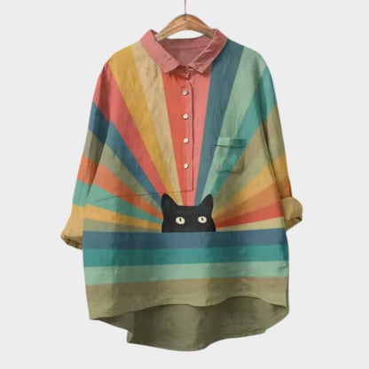 Nelia™ – Överdimensionerad Kattblus