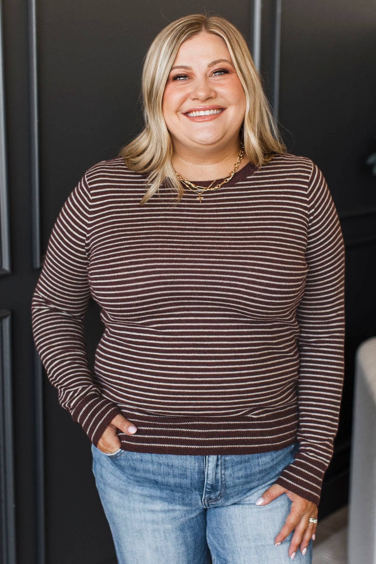 Tilda™ - Randig Stickad Tröja