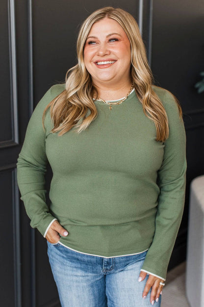 Saga™ - Kontraststickad Tröja