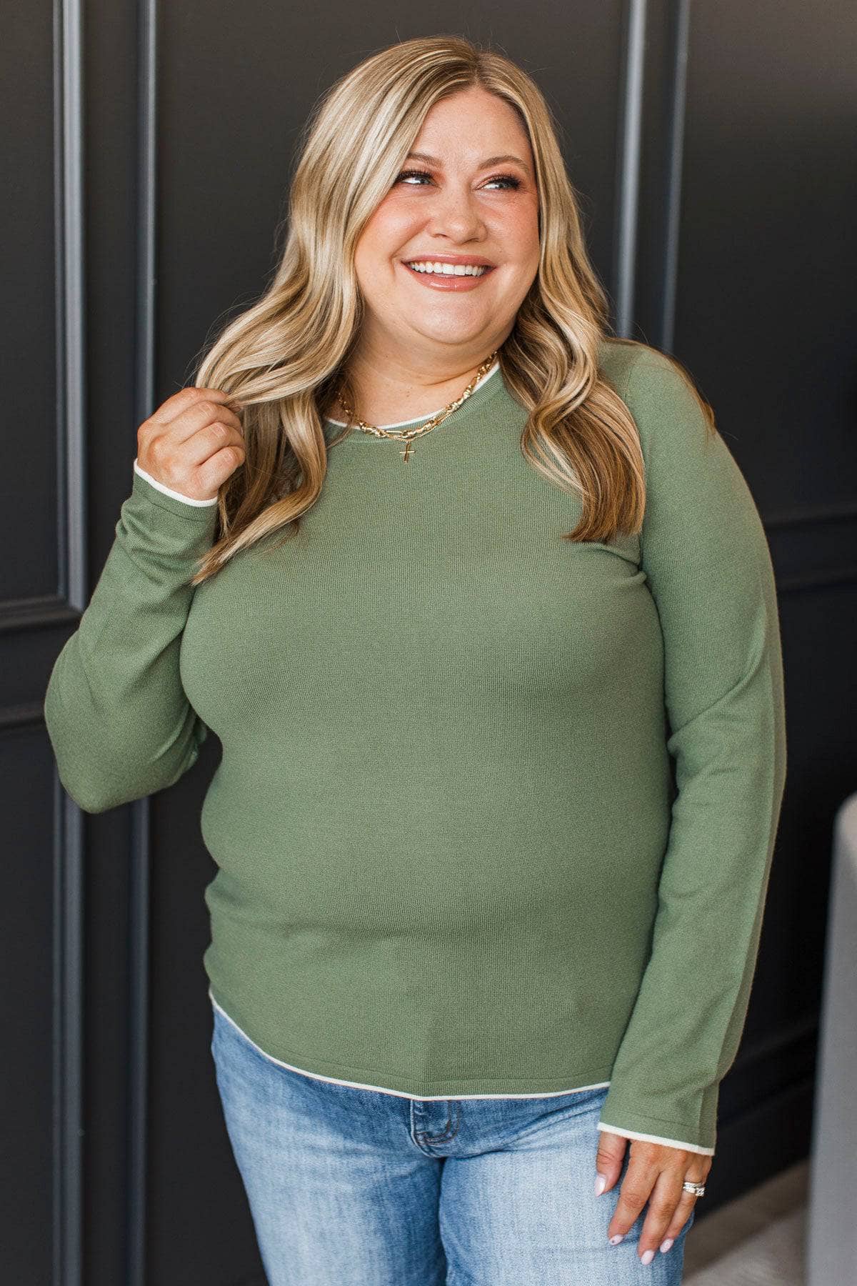 Saga™ - Kontraststickad Tröja