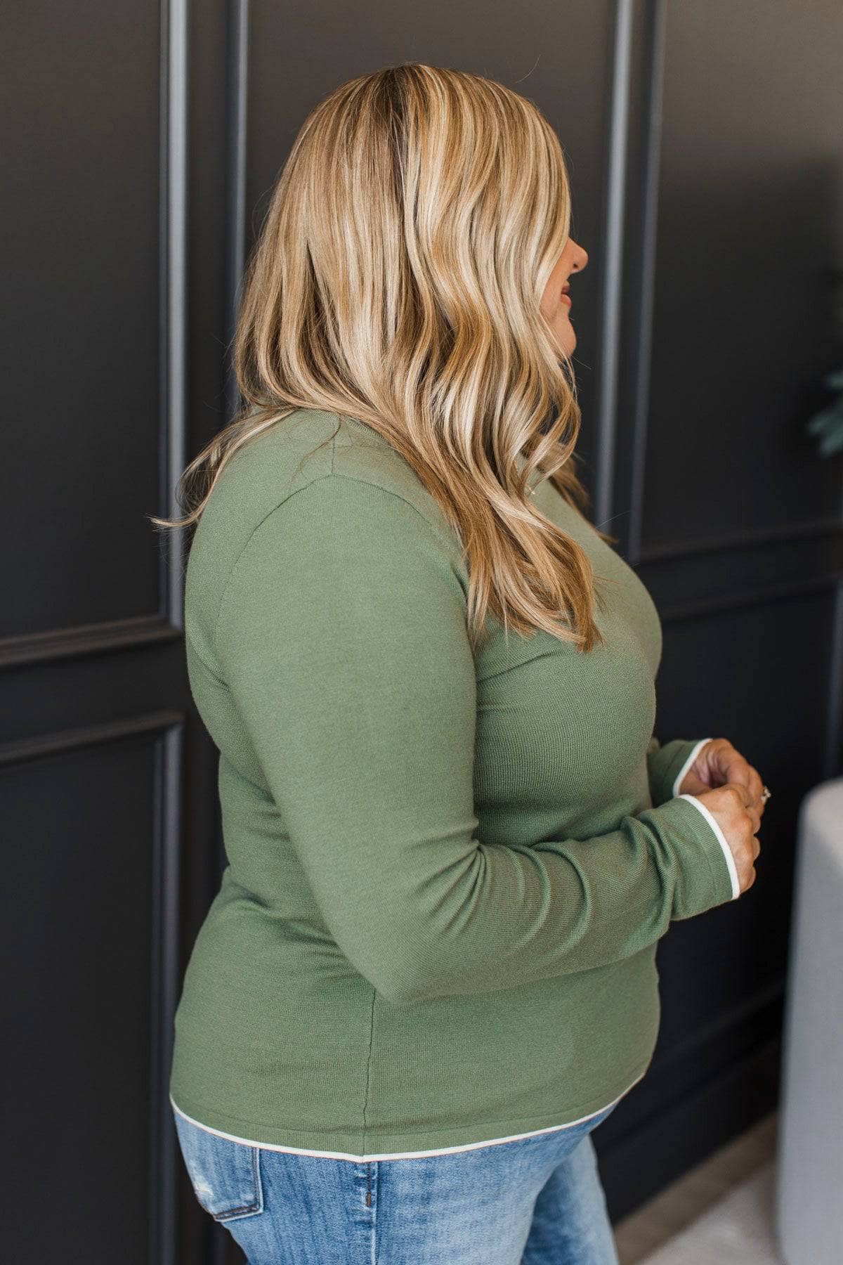 Saga™ - Kontraststickad Tröja