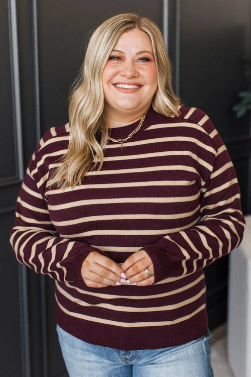 Maja™ - Randig Stickad Tröja