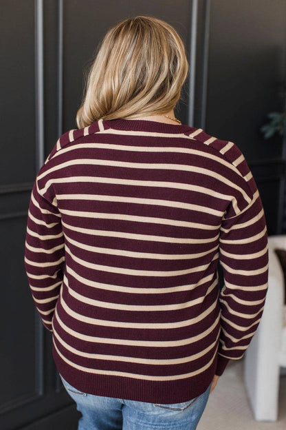 Maja™ - Randig Stickad Tröja