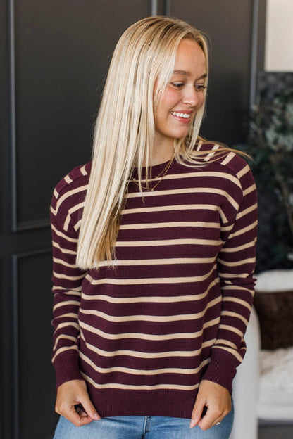 Maja™ - Randig Stickad Tröja