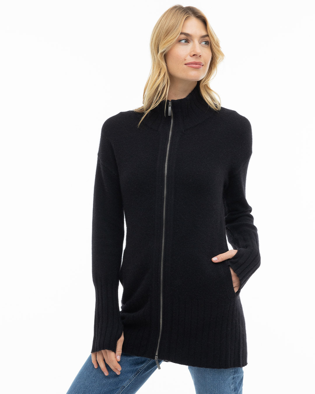 Astrid™ - Kashmirkofta med Dragkedja