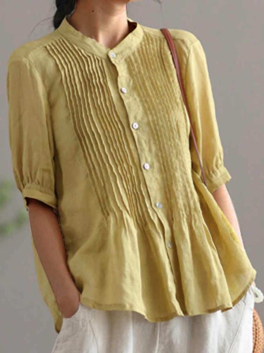 Charlotte™ – Vardaglig Plisserad Skjorta för Dam