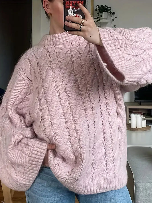 Rosa Stickad Tröja | Tillsammans mot Bröstcancer