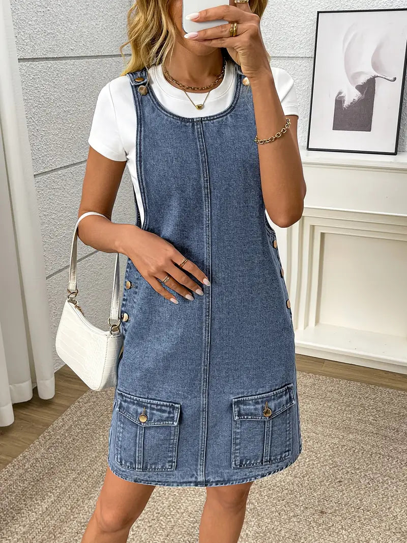 Mia™ – Vardaglig Jeansklänning för Dam