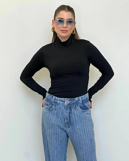 Chezza™ - Blus med Hög Krage