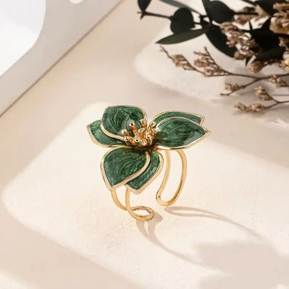 Blommig Öppen Ring | Tillsammans mot Bröstcancer