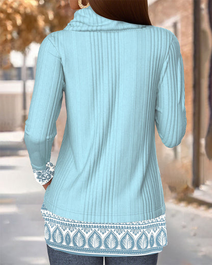 Daniela™ - Polokrage Kontrast Tröja