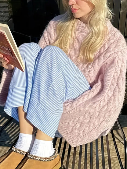 Rosa Stickad Tröja | Tillsammans mot Bröstcancer