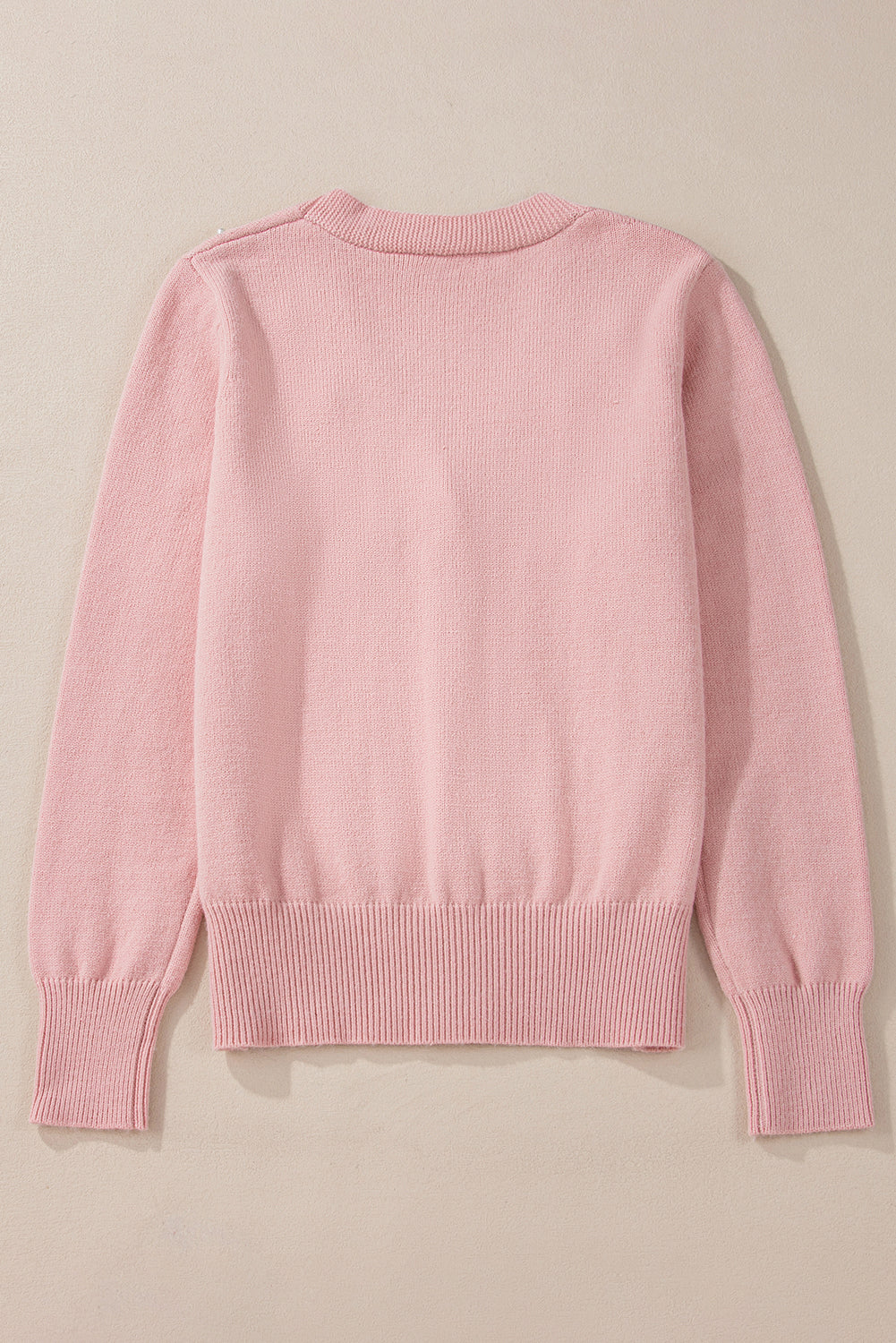 Pink™ – Stickad Kofta med Pärlknappar