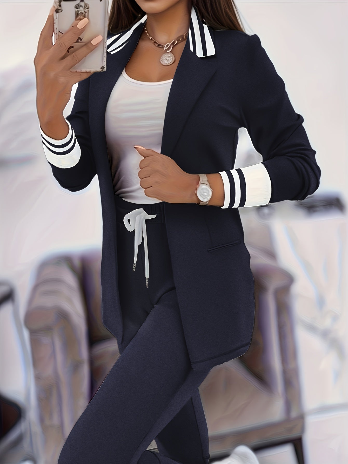 Lily™ - Randigt Tvådelat Set