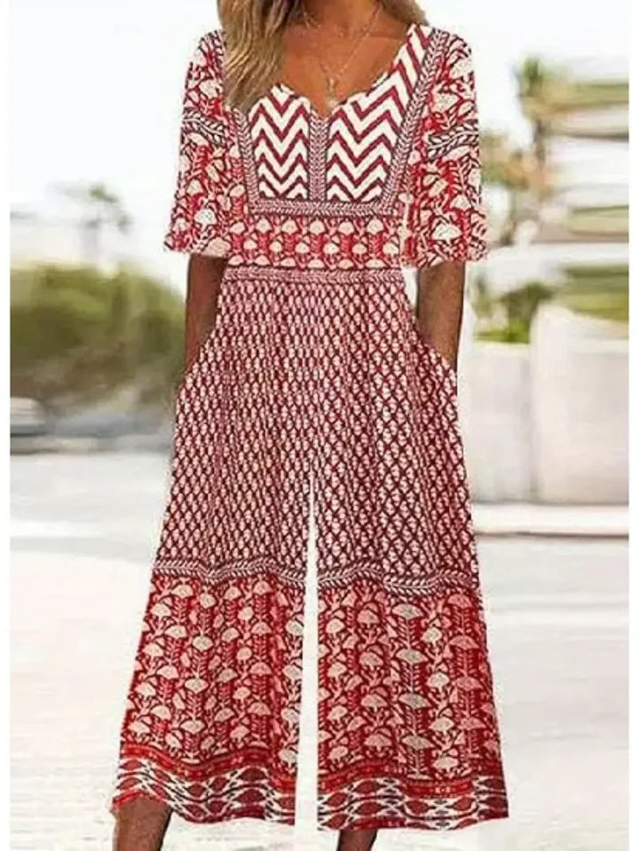 Neri™ - Vintage Boho Blommig Jumpsuit