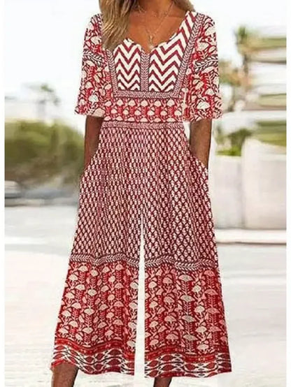 Neri™ - Vintage Boho Blommig Jumpsuit