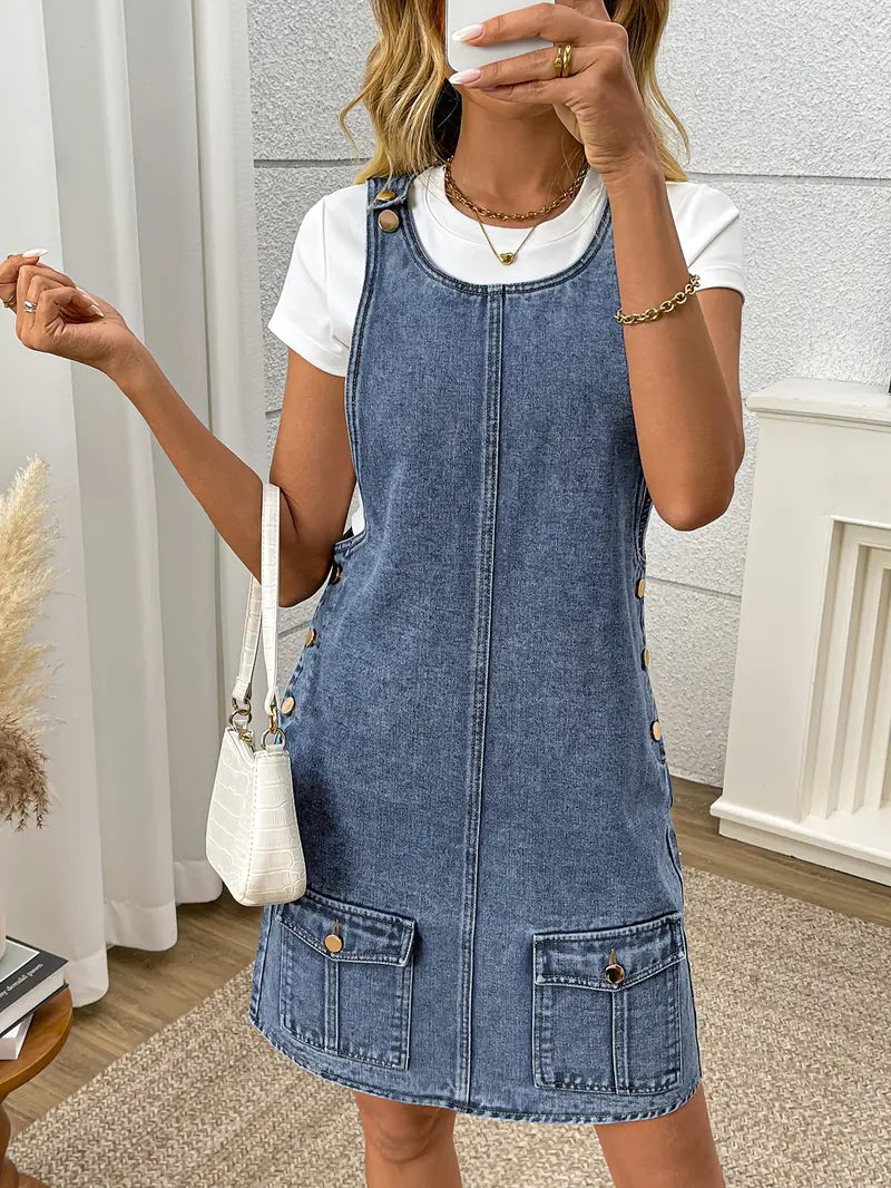 Mia™ – Vardaglig Jeansklänning för Dam