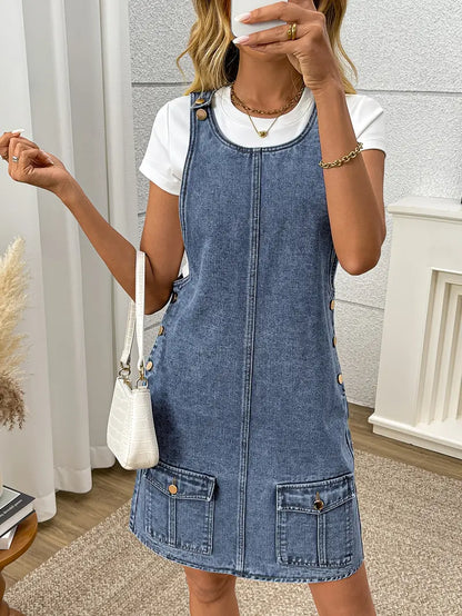Mia™ – Vardaglig Jeansklänning för Dam