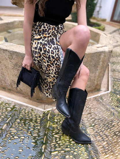 Sierra™ - Svarta Broderade Cowboyboots