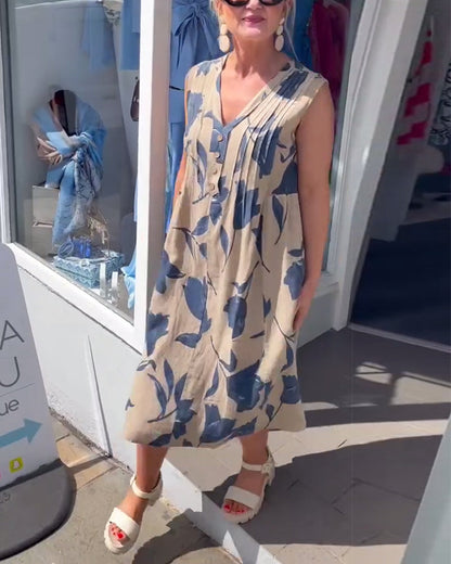 Emma™ – Kvinnors Blommig Ärmös Klänning