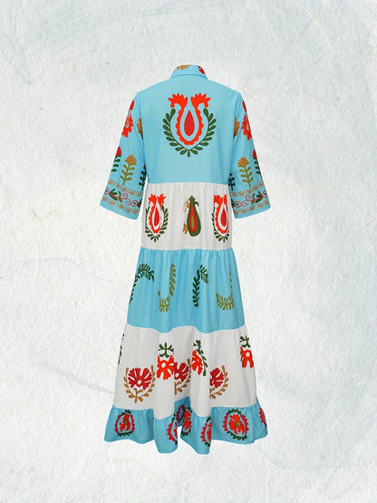 Amiya™ - Vintage Blommig Klänning för Dam