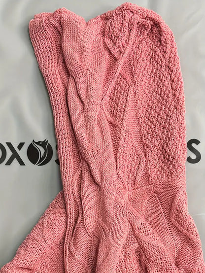 Lång Stickad Kofta | Tillsammans mot Bröstcancer