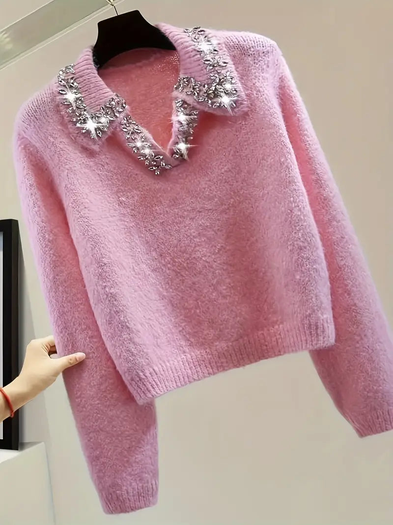 Rosa V-ringad Tröja | Tillsammans mot Bröstcancer