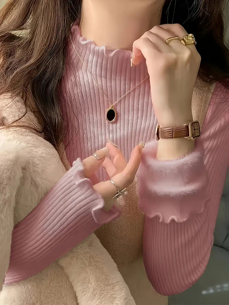 Hög Hals Stickad Tröja | Tillsammans mot Bröstcancer