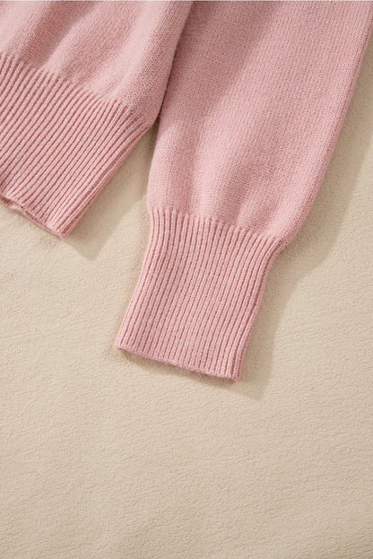 Pink™ – Stickad Kofta med Pärlknappar