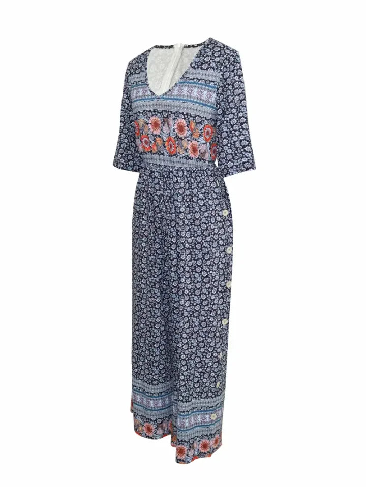 Neri™ - Vintage Boho Blommig Jumpsuit