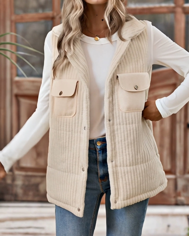 Jas™ - Manchesterrygg Krage Fodrad Väst