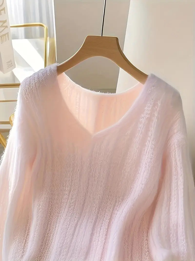 Rosa V-ringad Tröja | Tillsammans mot Bröstcancer