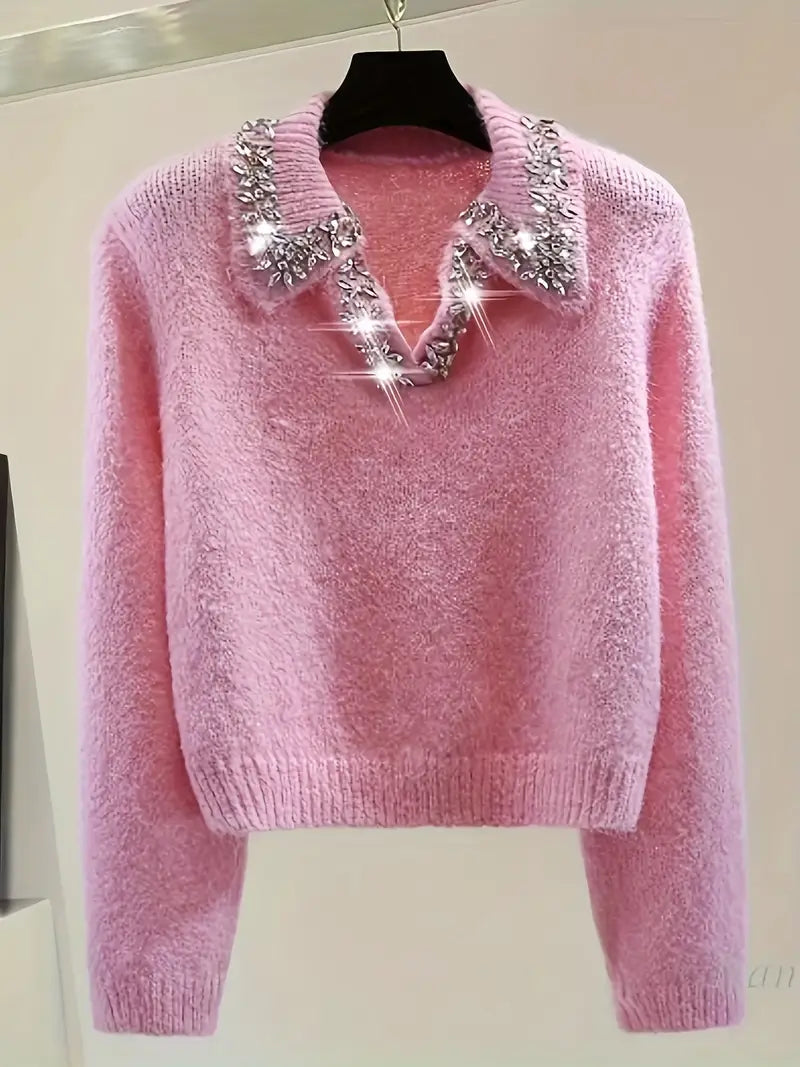 Rosa V-ringad Tröja | Tillsammans mot Bröstcancer