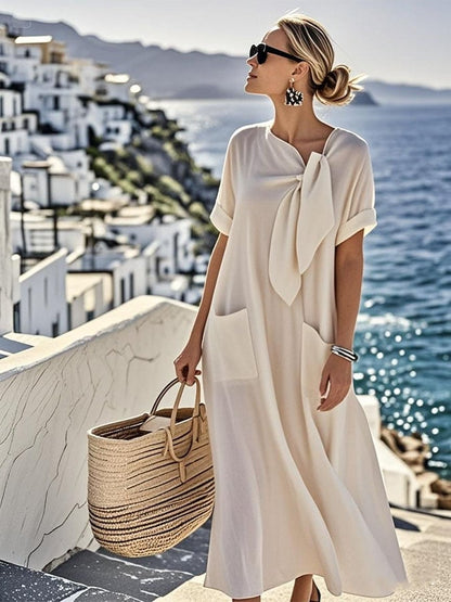 Zhia™ - Luftig Linnéklänning med Fickor