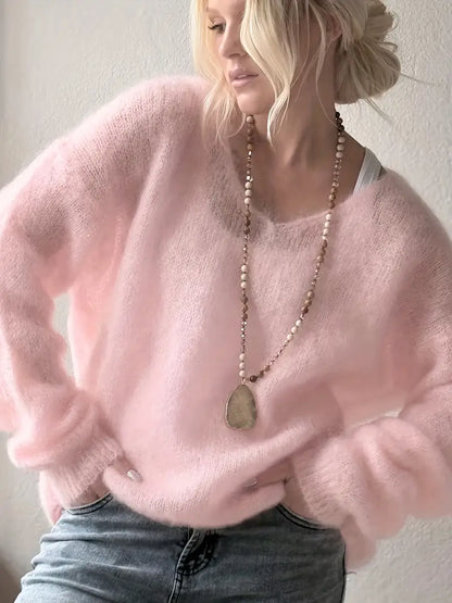 Mjuk V-ringad Tröja | Tillsammans mot Bröstcancer