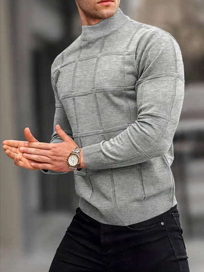 Nunzio™ - Hög Krage Bekväm Stickad Tröja