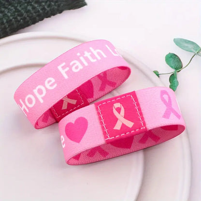 Bokstäver Rosa Band Armband | Tillsammans mot Bröstcancer